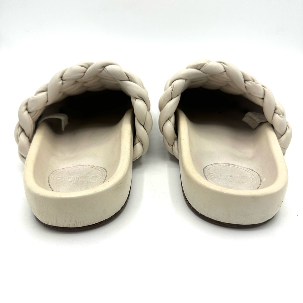 Chloé Kacey Braided Leather Mule in Eggshell Cream - Picture 7 of 11